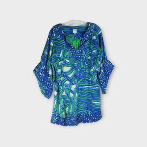 Halston Heritage Silk Chiffon Dress Size 4 Embroidered